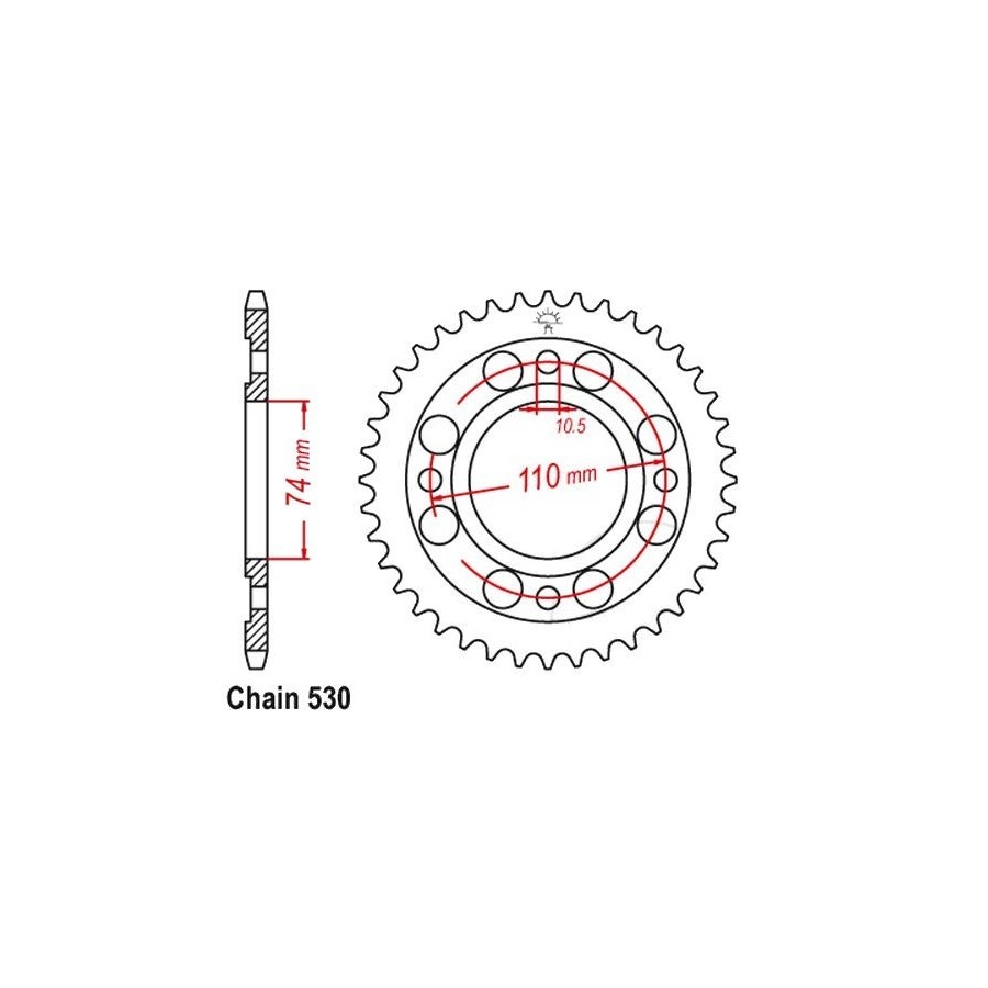 Transmission - Couronne - 33 dents - Chaine 530 36530-288-033