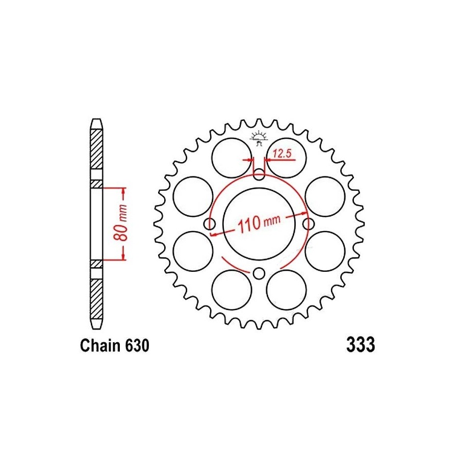 Transmission - Couronne - JTR-333 - 630 - 43 dents 36630R-333-043