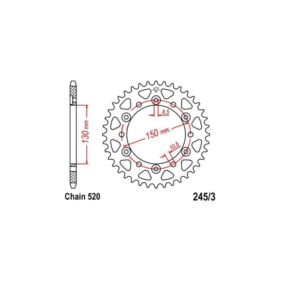 Transmission - Couronne - JTR - 245/3 - 520/43 dents 36520-245/3-043