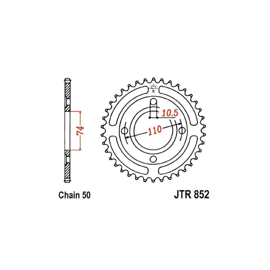 Transmission - Couronne - JTR-852 - 530 - 35 dents - ø70-110 - RD25...