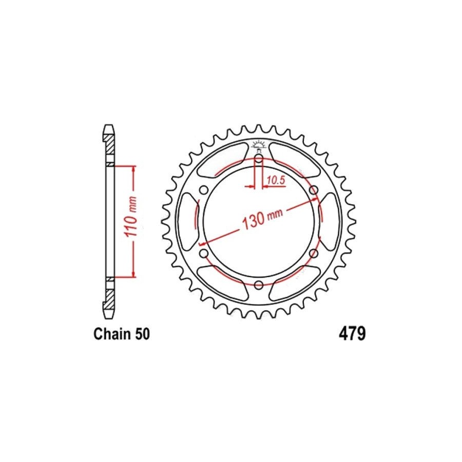 Transmission - Couronne - JTR - 479 - 530/45 dents 36530-479-045