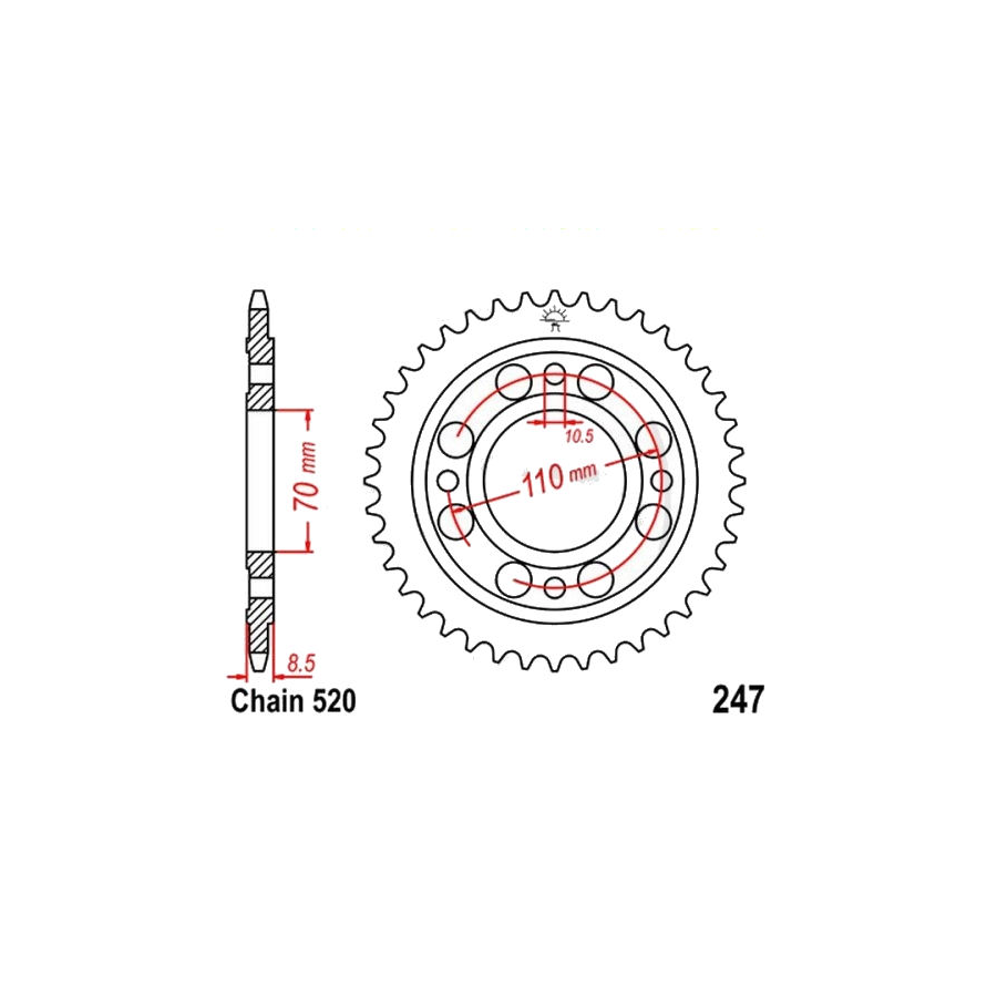 Transmission - Couronne - JTR - 247 - 520/36 dents 36520-247-036