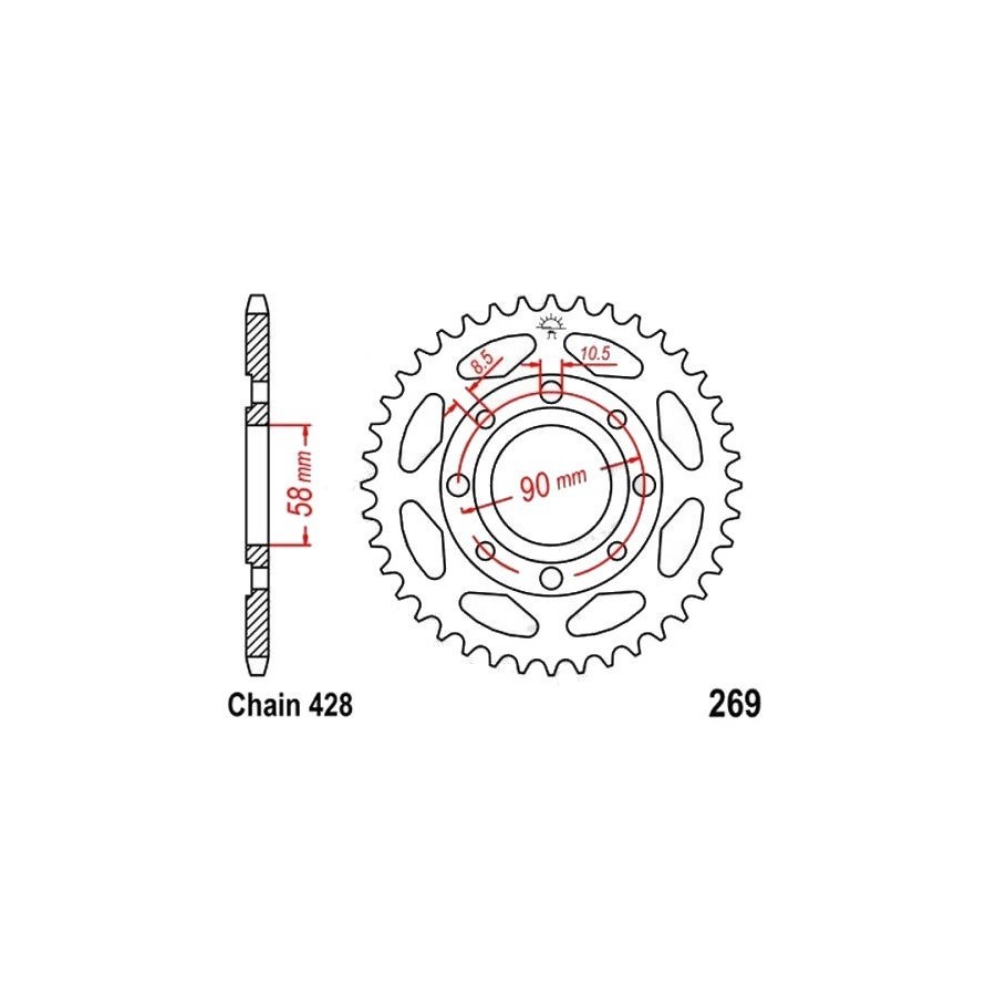 Transmission - Couronne - 40 dents - JTR 269 36428-269-040