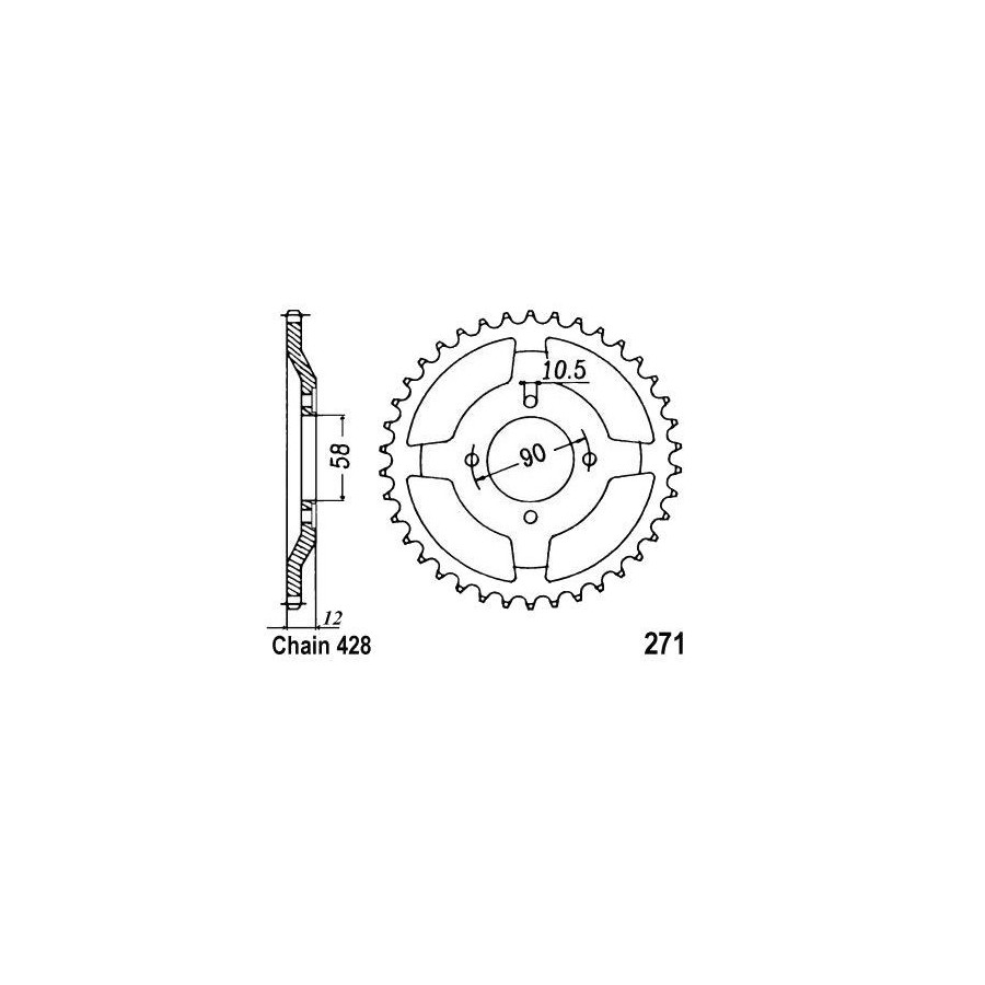 Transmission - Couronne - JTR-271 - 428-50 dents 36428-271-050