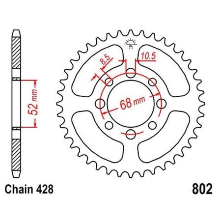 Transmission - Couronne - JTR-802 - 34 dents -  36428-802-034