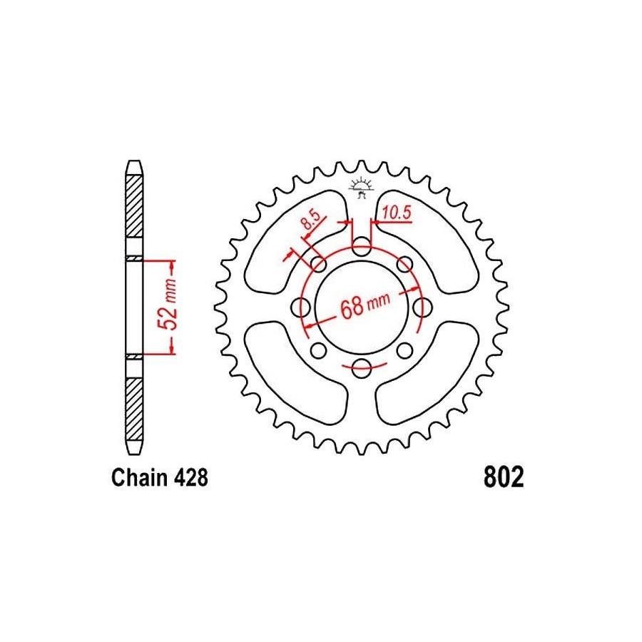 Transmission - Couronne - JTR-802 - 47 dents - RV90-GT80-TS80 36428...