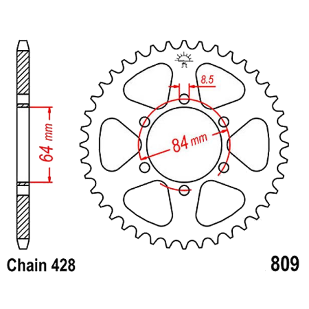 Transmission - Couronne - JTR-809 - 50 dents -  36428-809-050