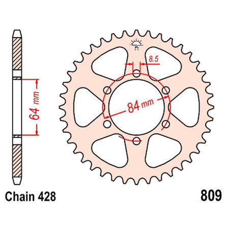 Transmission - Couronne - JTR-809 - 60 dents -  36428-809-060-K