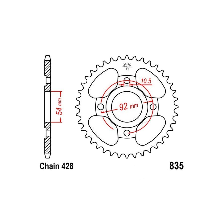 Transmission - Couronne - JTR 835-428 - 44 dents  36428-835-044