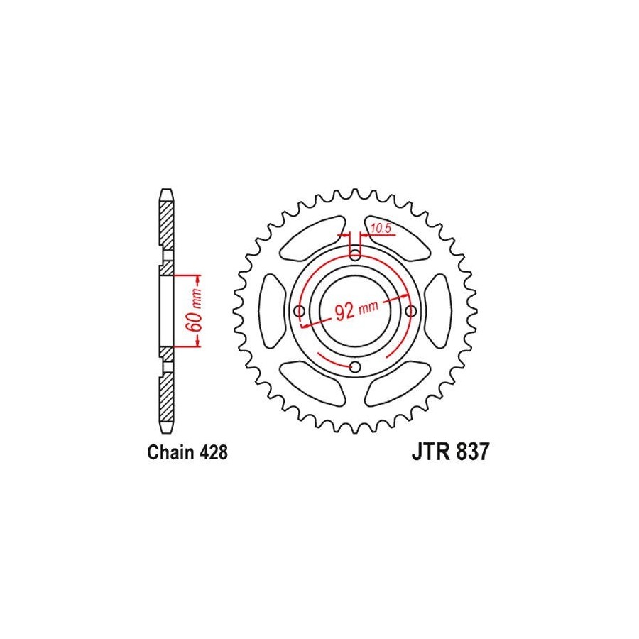 Transmission - Couronne - JTR - 837-428 - 39 dents  36428-837-039