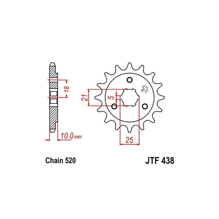 Transmission - Pignon - JTF - 438 - 14 Dents 36520-438-014