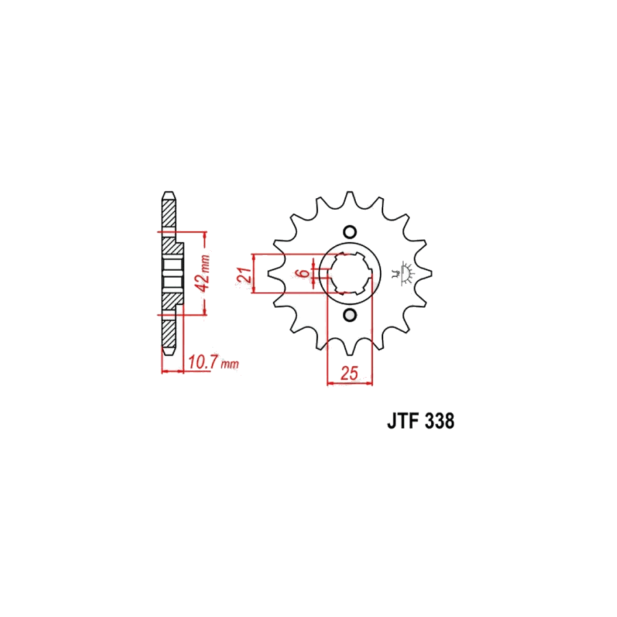 Transmission - Pignon sortie boite - JTF 338 - 530/17 dents 36530-3...