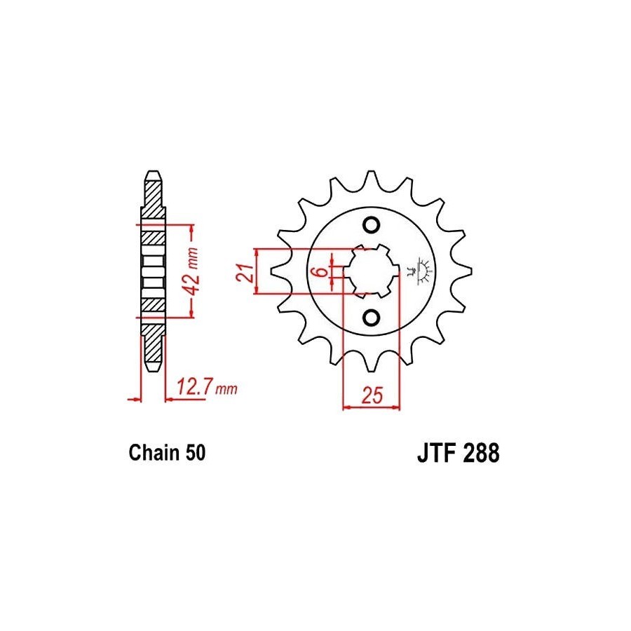 Transmission - Pignon sortie boite - 530 - JTF-288 - 18 Dents 36530...