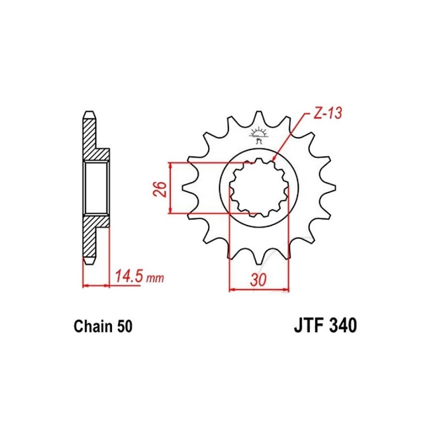 Transmission - Pignon sortie boite - JTF 1340 - 530/18 dents 36530-...