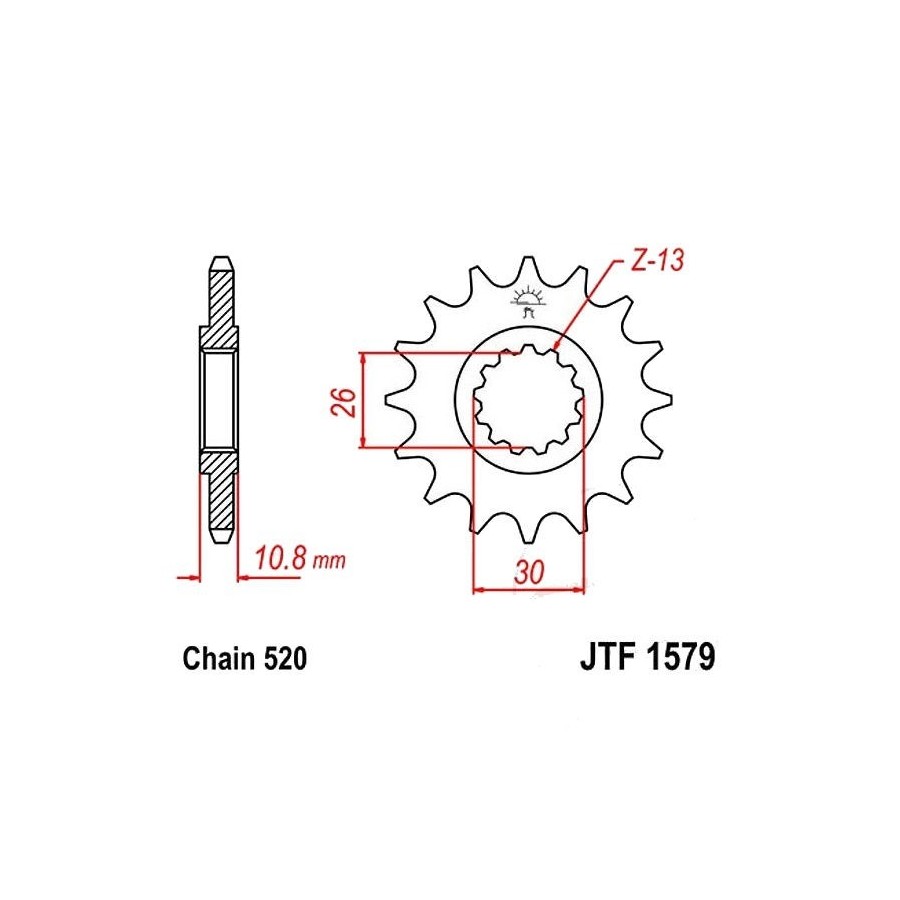 Transmission - Pignon sortie boite - JTF 1579 - 520-16 dents 36520-...