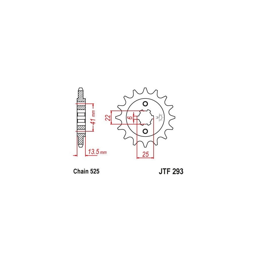 Transmission - Pignon - 525 - JTF-293 - 15 Dents  36525-293-015