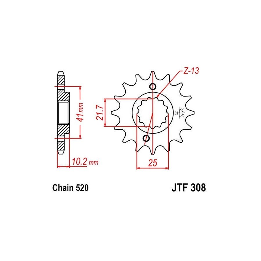 Transmission - Pignon - JTF 306 - 530-13 Dents - NX650 36520-308-013