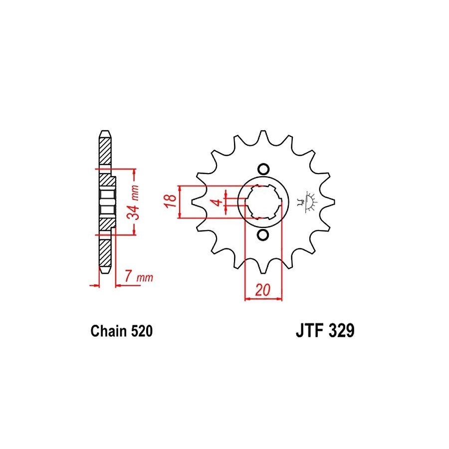 Transmission - Pignon - 520 - 13 Dents 36520-329-013