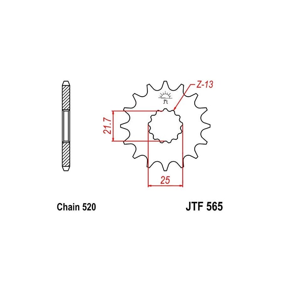 Transmission - Pignon sortie boite - JTF 565 - 520-15 dents 36520-5...