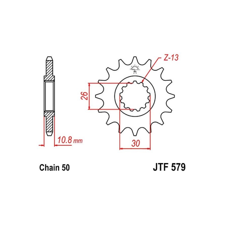 Transmission - Pignon sortie boite - JTF-579 - 17 Dents 36530-579-017