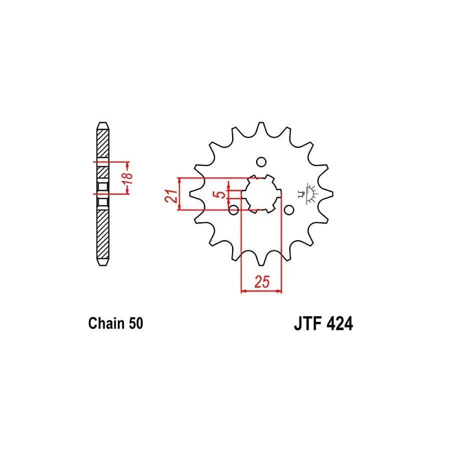 Transmission - Pignon - JTR-424 - 530/17 dents 36530-424-017