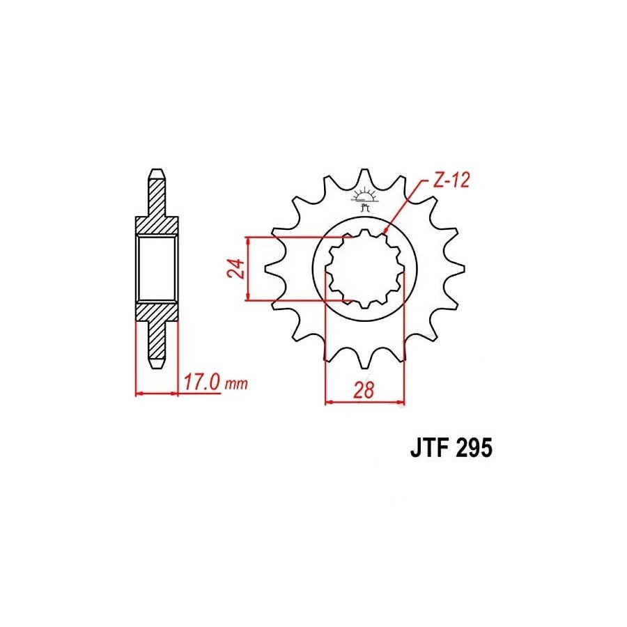 Transmission - Pignon - JTF-295 - 530/15 dents 36530-295-015