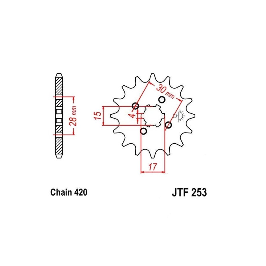 Transmission - Pignon sortie boite - JTF 253 - 420-18 dents 36420-2...