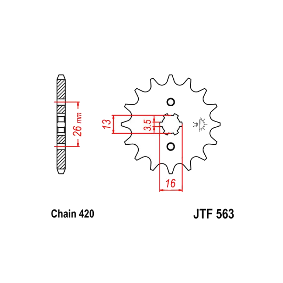 Transmission - pignon - JTR 563 - 11 dents 36420-563-011