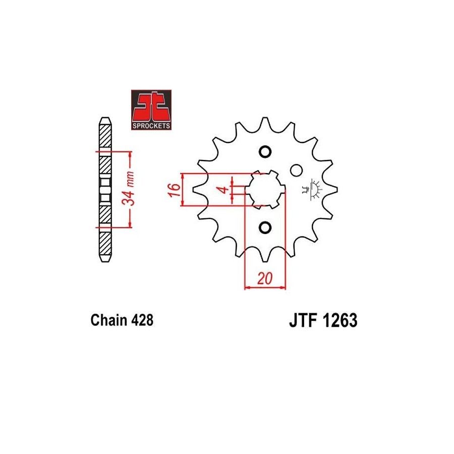 Transmission - pignon sortie boite - JTF1263 - chaine 428 - 11 dent...