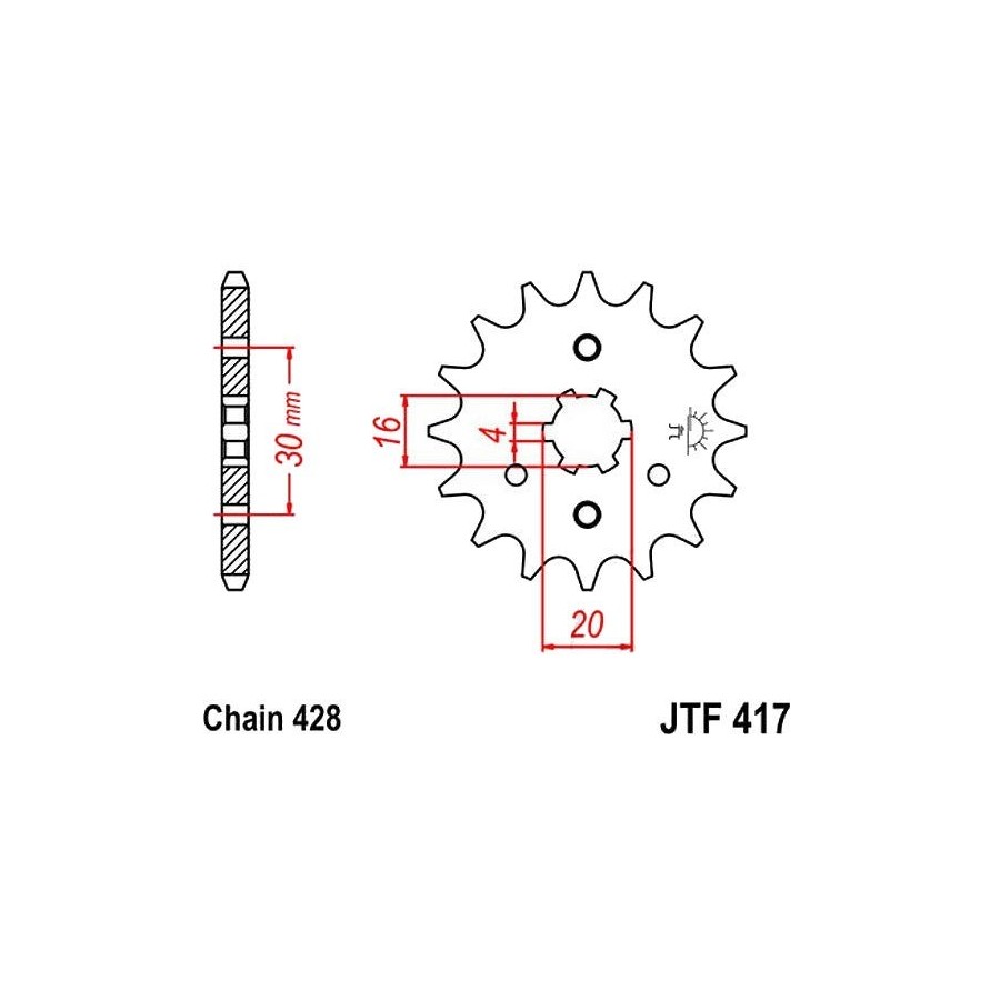 Transmission - Pignon - JTF-417 - 14 dents 36428-417-014