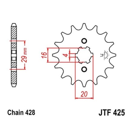 Transmission - Pignon - JTF-425 - 12 dents -  36428-425-012