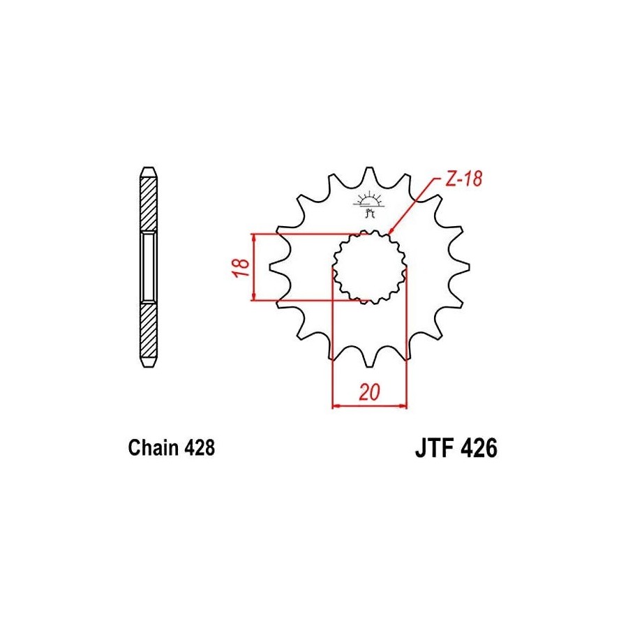 Transmission - Pignon - JTF-426 - 428 - 11 dents 36428-426-011