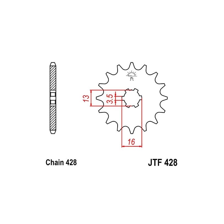 Transmission - Pignon - JTF 428 - 13 Dents 36428-428-013