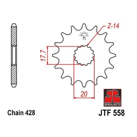 Transmission - Pignon - JTF-558 - 16 dents - TDR125 - FZR400 36428-...