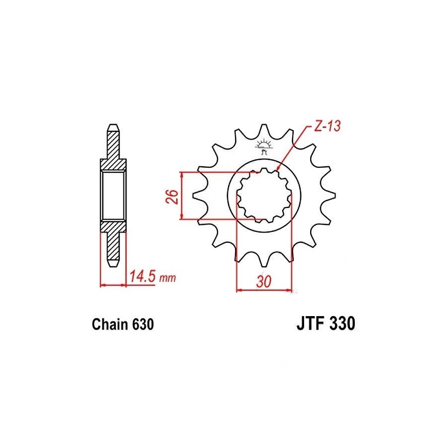 Transmission - Pignon JTF 330 - 630/15 dents - 23801-425-670 36630-...