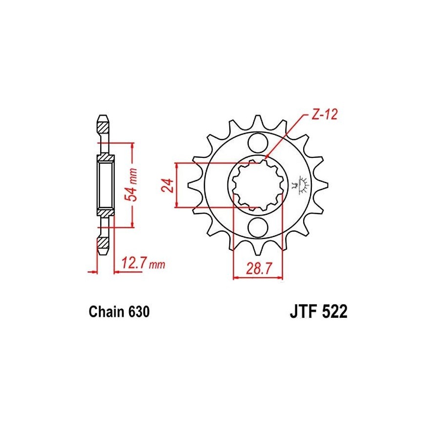 Transmission - Pignon - JTF 522 - 14 Dents 36630-522-014