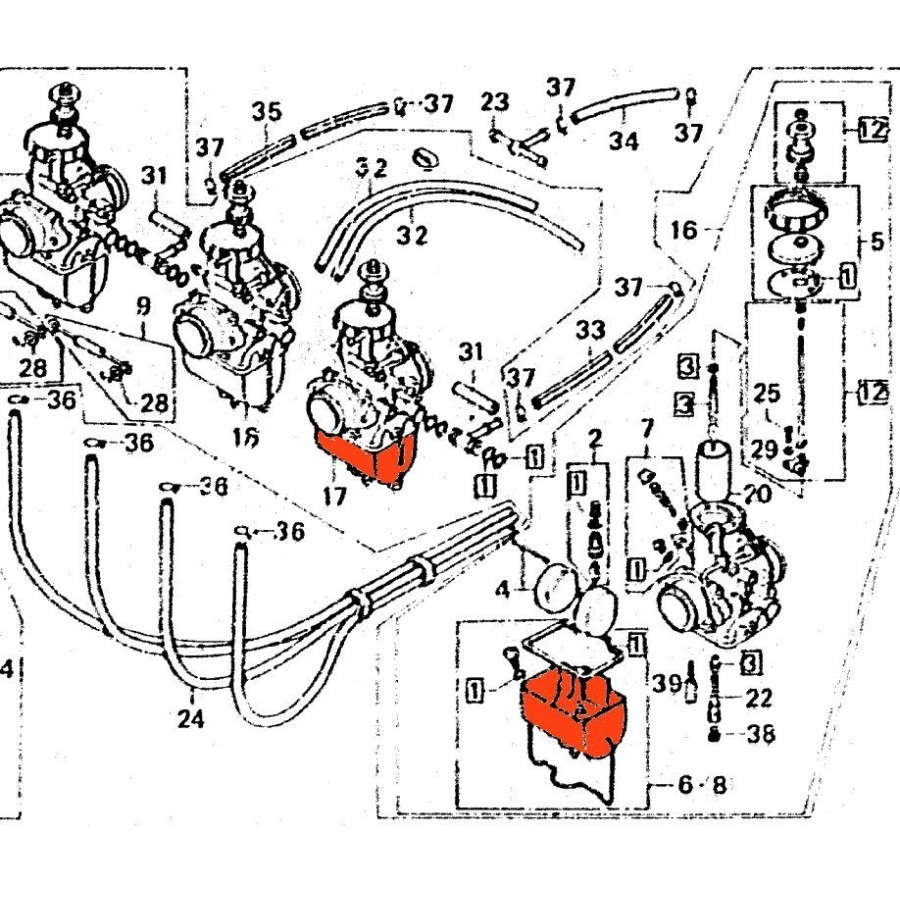 Carburateur - Cuve - Gauche - Honda ...  16015-300-004